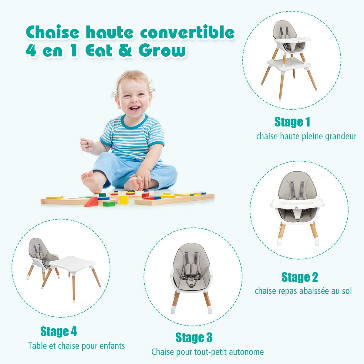 Chaise Haute Bébé Convertible