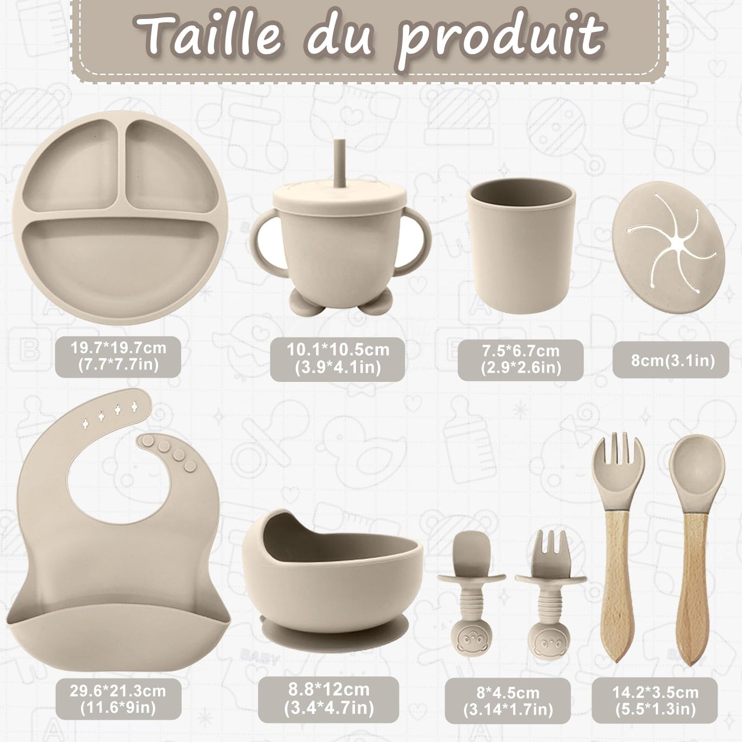 Lot de 12 Set Repas Bébé